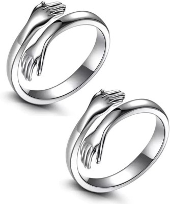 Agarwalproduct Vairyika Adjustable silver plated hug ring combo Stainless Steel Silver Plated Ring