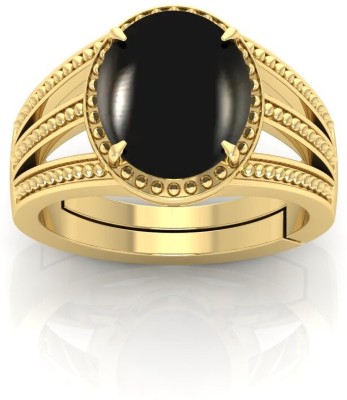 TODANI JEMS Natural 9.25 Ratti Kala Hakik Gemstone Adjustable Ring With Lab Certificate Brass Agate Gold Plated Ring