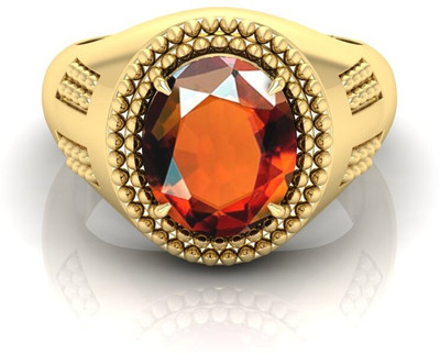 Pranjal Gems Shell Garnet Gold Plated Ring