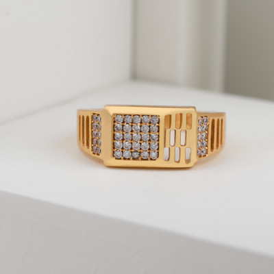 GORASH CREATION Brass Diamond Gold Plated Ring