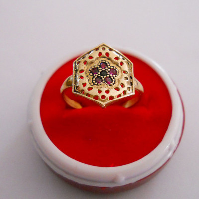 jr fashion Panchaloha (Impon) New Fancy Stone Alloy Ruby Ring