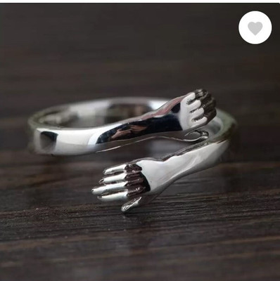 Heeer collection Crystal Silver Alloy Hug Ring for men women boys girls Alloy Ring Set Alloy Silver Plated Ring