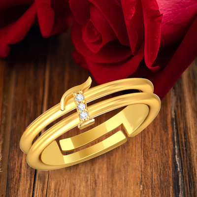 sk jewels Alloy Gold plated Valentine collection Initial''T''Letter with heart ring Brass Gold Plated Ring