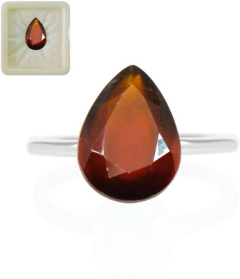 CaratYogi Certified Natural Hessonite 9.25 Ratti 8.41 Carat Pear Shape for Stone Garnet Ring