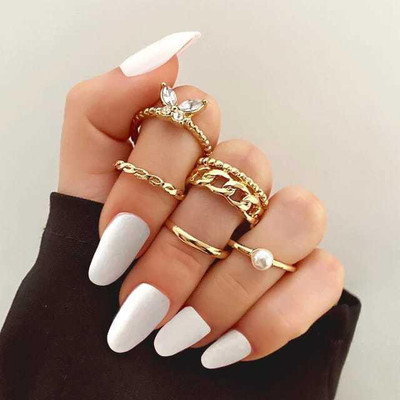YU Fashions Steel Gold Plated Ring Set