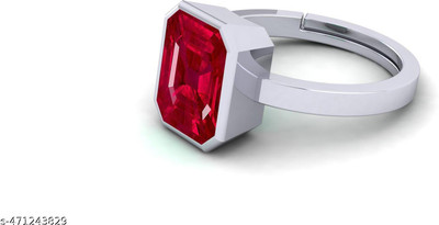 THE UNIQUE KART 9.25 Ratti Burma Ruby Manik Gemstone Ring A1 Quality Stone Ruby Brass Plated Ring