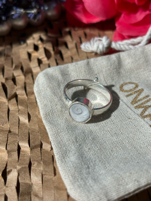 Onkar Gomti Chakra Adjustable Ring Brass Silver Plated Ring
