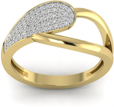 Radha Rani Bhavi Sterling Silver Zircon Rhodium Plated Ring