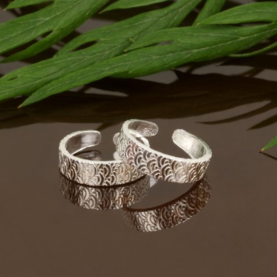 Silver Chest Silver Chest 925 Silver Toe Ring -3D Self Design for Girls & Women Silver Toe Ring