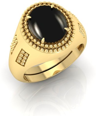 TODANI JEMS 14.25 Ratti Hakik Gemstone Adjustable Ring With Lab CertificateFC Metal Agate Gold Plated Ring