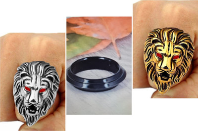 JMAATRCHAAYA Alloy Titanium, Sterling Silver Plated Ring Set