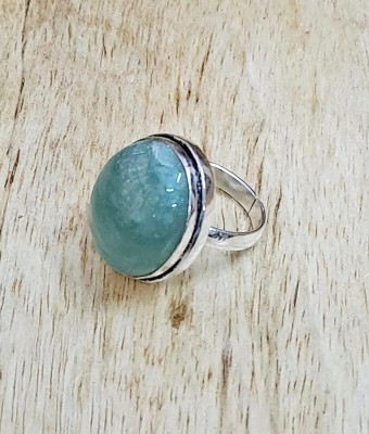 Divinity Crystals Certified Green Aventurine Adjustable Crystal Ring for Abundance Metal Ring