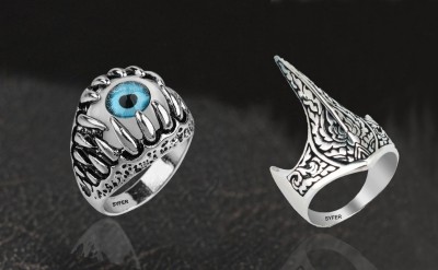 Anrich Owl Ring and Ertugrul Ghazi Ring for Boy and Girl Ring for Biker/Hiphop Ring Stainless Steel Silver Plated Ring