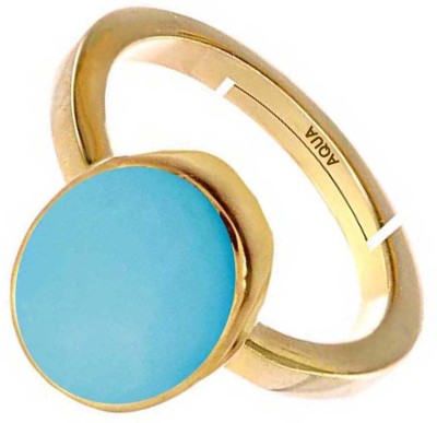 AQUAGEMS Turquoise (Firoza) 3.25 Ratti or 3 Ct Panchdhatu (5 Metal) Women Adjustable Stone Ring