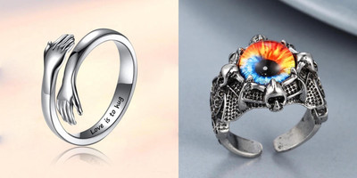 Vibeesle Alloy Silver Plated Ring Set