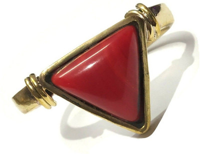 Jewelswonder Stone Coral Gold Plated Ring