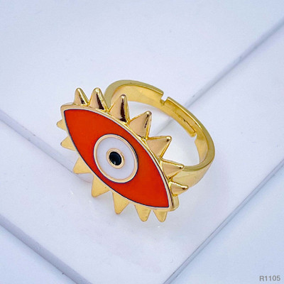 ZIVOM Eyelash Evil Eye Copper Gold Plated Ring