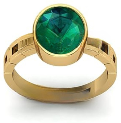 Sidhi shree Brass Emerald Gold Plated Ring