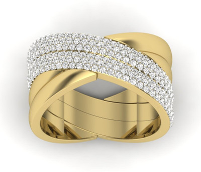 Radha Rani Lakshita Sterling Silver Zircon Rhodium Plated Ring