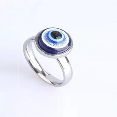 Chopra Gems Evil eye Stone Ring Natural Protection evil eye stone Brass Crystal Gold Plated Ring
