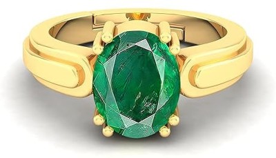 Sidhi shree Brass Emerald Gold Plated Ring