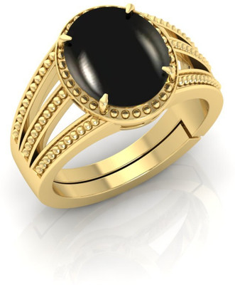 TODANI JEMS Natural 14.25 Ratti Kala Hakik Gemstone Adjustable Ring With Lab Certificate Brass Agate Gold Plated Ring
