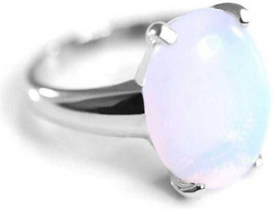 Gemzonite Effective & Lab certified Original 6.25 ratti Opal Stone Ring... Alloy Opal Silver Plated Ring