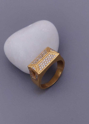 GKKAKADIYA Gold Plated Diamond Wedding,Partywear ring-29 Brass Diamond Gold Plated Ring