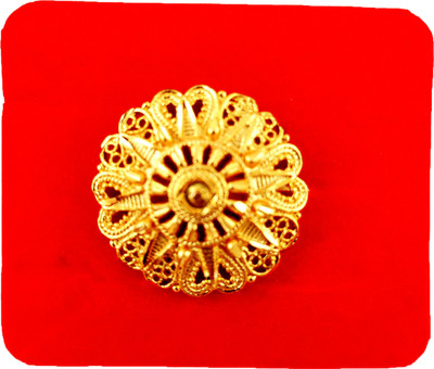 manohar One Gram Gold Plated Adjustable Free size Golden Finger Ring (MG597 R) Brass Gold Plated Ring