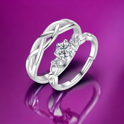 Sullery Stainless Steel Cubic Zirconia Silver Plated Ring