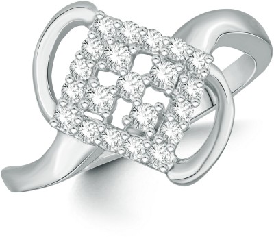 VIGHNAHARTA Trendy Flower cz alloy Rhodium plated Valentine Ring for women and Girls Brass Cubic Zirconia Rhodium Plated Ring