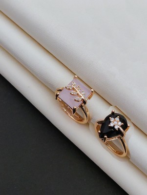 RANEM a beyutiful women ring combo Metal Gold Plated Ring Set