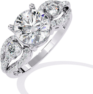 KUBER GEMS AND JEWEL 925 Sterling Silver CZ Ring for Women | Rhodium Plated Tarnish Free | Silver Ring