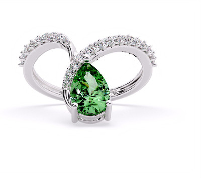 Keeyarri Jewels Everyday Silver Ring - 0001 Sterling Silver Swarovski Zirconia Sterling Silver, Rhodium Plated Ring