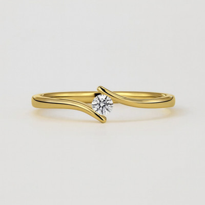 STARSTONE Diamond Ring | Elegant Gold Plated Promise Ring Sterling Silver, Silver Cubic Zirconia Rhodium Plated Ring