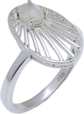 anika jewellers White Rainbow Moonstone Natural Gemstone 925 Sterling Silver Ring For Her Sr-145 Sterling Silver Ring