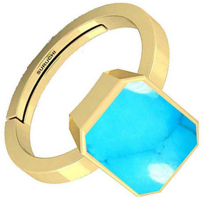 Suruchi Gems & Jewels Turquoise (Firoza) 3.25 Ratti or 3 Ct Panchdhatu (5 Metal) Men Adjustable Stone Ring