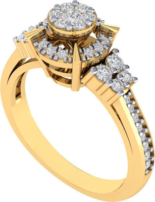 Diamtrendz Jewels 925 Sterling Silver Zircon Gold Plated Ring For Women & Girls Sterling Silver Cubic Zirconia Gold Plated Ring
