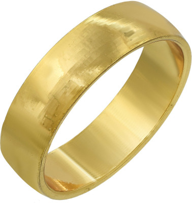Dzinetrendz Brass Gold plated plain challa finger ring Brass Gold Plated Ring