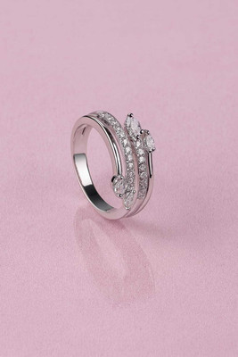 Sitora 004 Sterling Silver Cubic Zirconia Rhodium Plated Ring