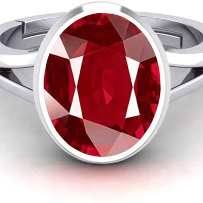zayron 5.25 Ratti Ruby Manik Gold Plated Ring for Women's and Men's Brass Ruby Ring Brass Ruby Ring