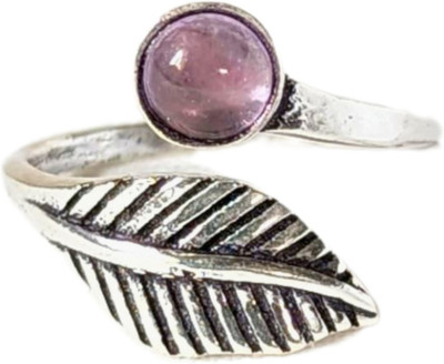 Maitri Export Stone Agate Rhodium Plated Ring