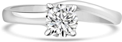 Zarkan Sterling Silver Cubic Zirconia Rhodium Plated Ring