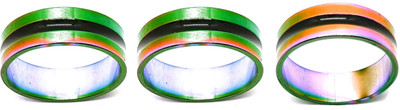 Dynamic Retail Global Set of 3 Rings for Men & Women, Multicolor-Multicolor Alloy Ring
