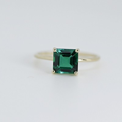 Ceylonmine01 Emerald Ring With Natural Panna Stone Lab Certified Stone Brass Emerald Gold Plated Ring