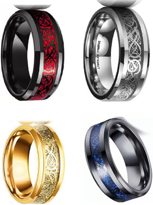 IGA COLLECTION Combo Valentine Special Fashionable Mens Jewellery Dragon Rings Stainless Steel Titanium Plated Ring