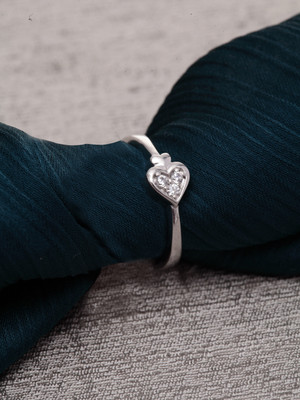 CLARA Spade Adjustable Ring for Women Sterling Silver Cubic Zirconia Ring