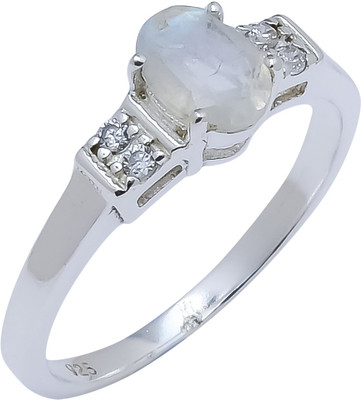 anika jewellers White Rainbow Moonstone Topaz Gemstone 925 Sterling Silver Ring For Her Sr-20 Sterling Silver Ring