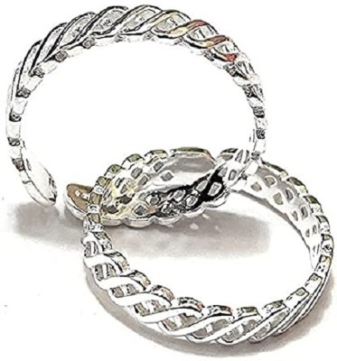 Shri Vaibhavi Dizajner 925 Pure Oxidized Silver Toe Ring/Bichhiya For Girls & Women Silver Sterling Silver Plated Toe Ring