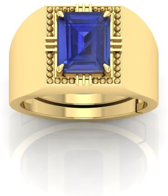 TODANI JEMS Natural 14.25 Ratti Neelam Blue Sapphire Gold Metal Sapphire Ring